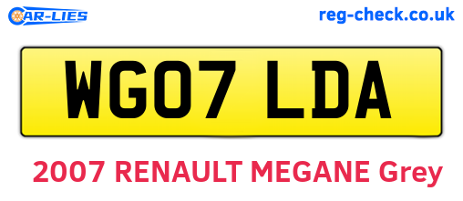 WG07LDA are the vehicle registration plates.