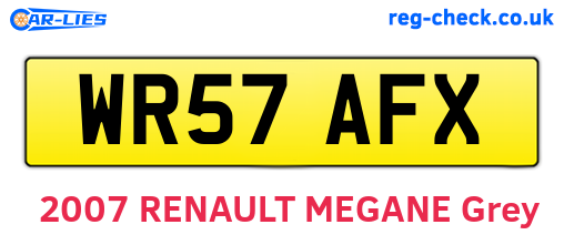 WR57AFX are the vehicle registration plates.