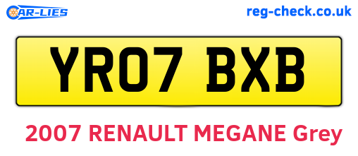 YR07BXB are the vehicle registration plates.