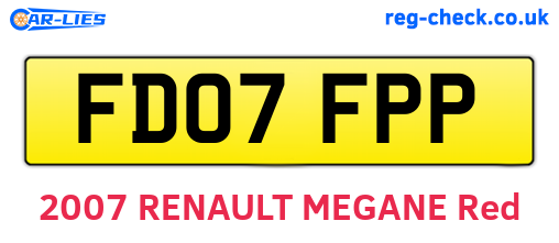 FD07FPP are the vehicle registration plates.