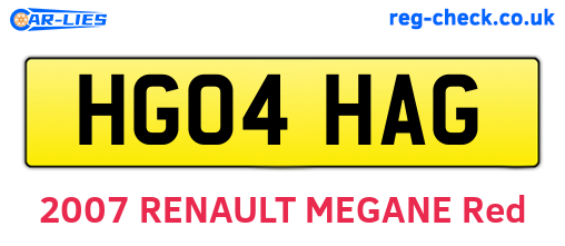 HG04HAG are the vehicle registration plates.