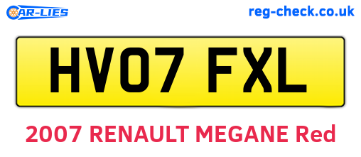 HV07FXL are the vehicle registration plates.