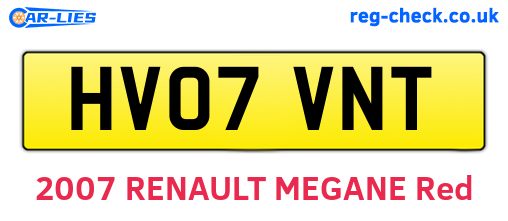 HV07VNT are the vehicle registration plates.