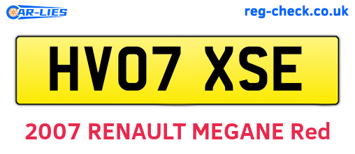HV07XSE are the vehicle registration plates.