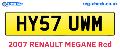 HY57UWM are the vehicle registration plates.