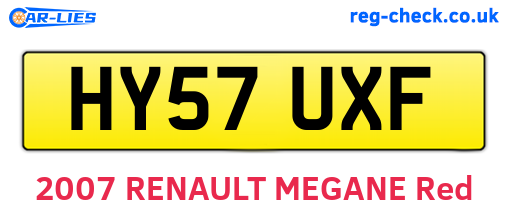 HY57UXF are the vehicle registration plates.