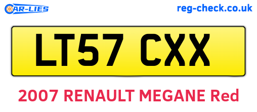 LT57CXX are the vehicle registration plates.
