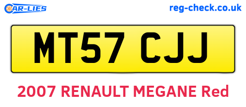 MT57CJJ are the vehicle registration plates.