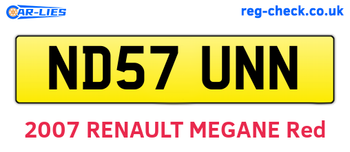 ND57UNN are the vehicle registration plates.