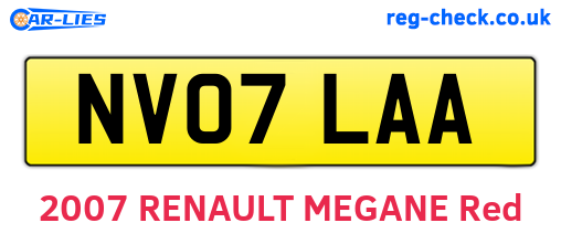 NV07LAA are the vehicle registration plates.