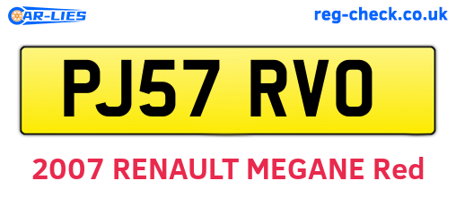 PJ57RVO are the vehicle registration plates.