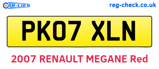 PK07XLN are the vehicle registration plates.