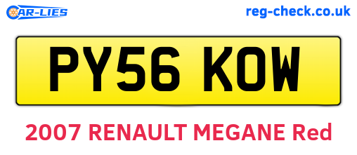 PY56KOW are the vehicle registration plates.