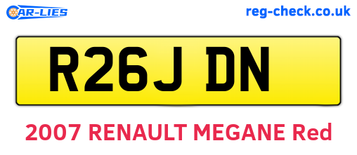 R26JDN are the vehicle registration plates.