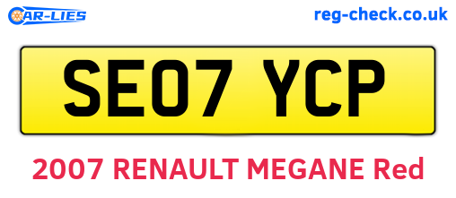 SE07YCP are the vehicle registration plates.