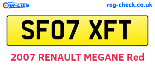 SF07XFT are the vehicle registration plates.