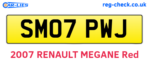 SM07PWJ are the vehicle registration plates.