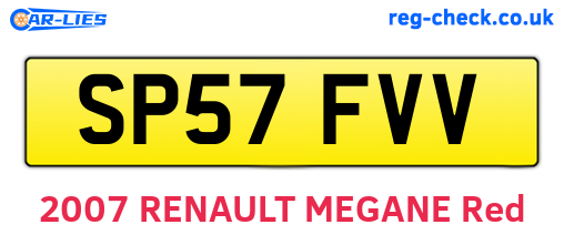 SP57FVV are the vehicle registration plates.