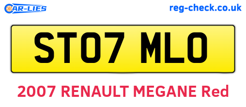 ST07MLO are the vehicle registration plates.