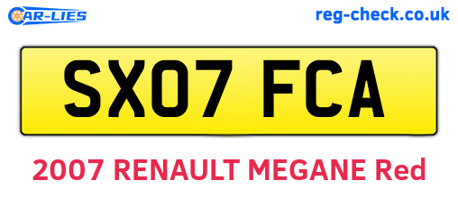 SX07FCA are the vehicle registration plates.