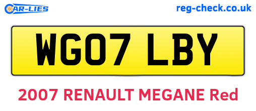 WG07LBY are the vehicle registration plates.