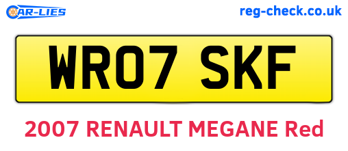 WR07SKF are the vehicle registration plates.