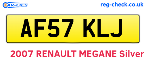 AF57KLJ are the vehicle registration plates.