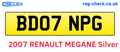 BD07NPG are the vehicle registration plates.