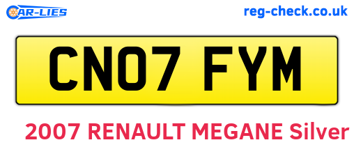 CN07FYM are the vehicle registration plates.