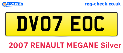 DV07EOC are the vehicle registration plates.