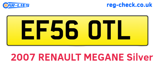 EF56OTL are the vehicle registration plates.