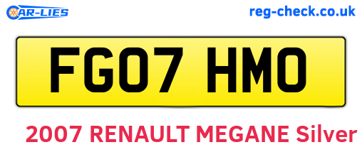 FG07HMO are the vehicle registration plates.