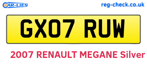 GX07RUW are the vehicle registration plates.