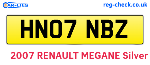 HN07NBZ are the vehicle registration plates.