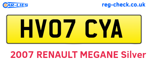 HV07CYA are the vehicle registration plates.
