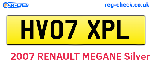 HV07XPL are the vehicle registration plates.