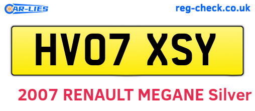 HV07XSY are the vehicle registration plates.