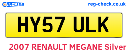 HY57ULK are the vehicle registration plates.
