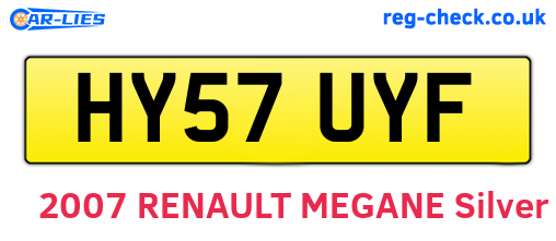 HY57UYF are the vehicle registration plates.