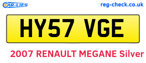 HY57VGE are the vehicle registration plates.