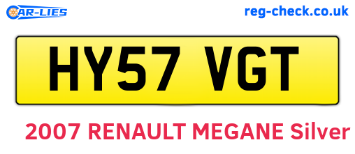 HY57VGT are the vehicle registration plates.