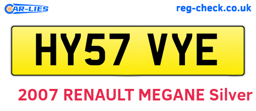 HY57VYE are the vehicle registration plates.