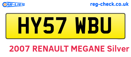 HY57WBU are the vehicle registration plates.