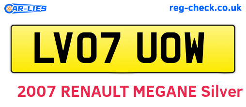 LV07UOW are the vehicle registration plates.