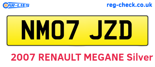 NM07JZD are the vehicle registration plates.