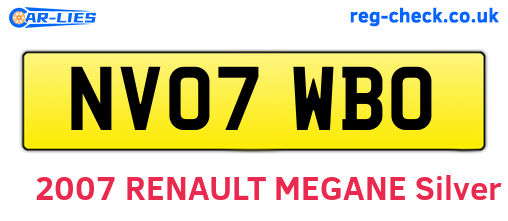 NV07WBO are the vehicle registration plates.