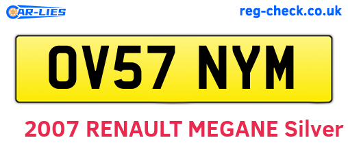 OV57NYM are the vehicle registration plates.