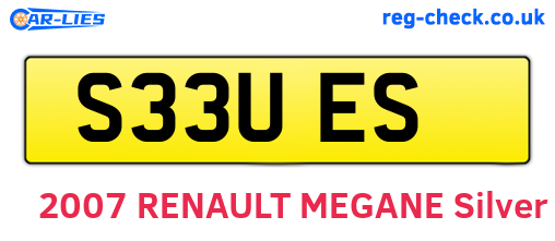 S33UES are the vehicle registration plates.