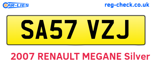 SA57VZJ are the vehicle registration plates.