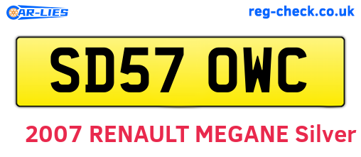 SD57OWC are the vehicle registration plates.